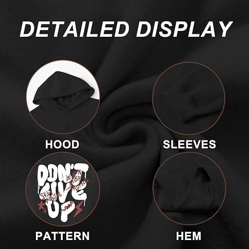 Wedsadl Graphic Streetwear Hoodies For Men Vintage Hoodie Inspirational Sweatshirts Positive Letter Print Cotton Pullover thumbnail 7