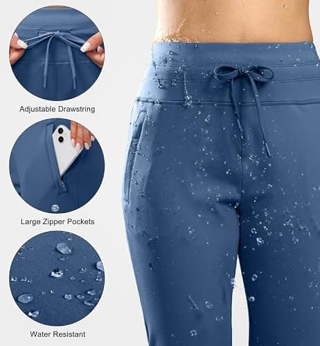 G Gradual Women's Fleece Lined Joggers High Waisted Water Resistant Thermal Winter Sweatpants Running Hiking Pockets thumbnail 3