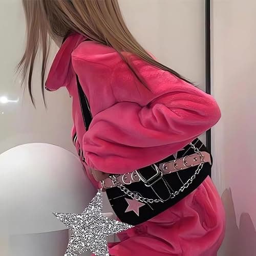 Uchyius Cute Y2k Purse, Black y2k Shoulder Bag Crossbody Purse, Y2Ks Accessories Goth Punk Style Bag for Women Girl thumbnail 7