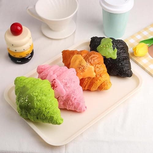 BELLYDOG Delightful Bread Squishies - Croissant - Realistic Slow Rising Fidget Toy, Scented Stress Relief, Fun Restaurant Decor, Safe PU Material for Endless Squeezable Joy! (Yellow) thumbnail 5
