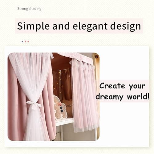 Dorm Home Bunk Bed Curtain Cloth Solid Thicken Bed Canopy Students Privacy Bed Shading Curtain Tent Lightproof Breathable Blackout Bedding Canopy Spread Curtain Bed Tent Drape for Dorm College Home thumbnail 3