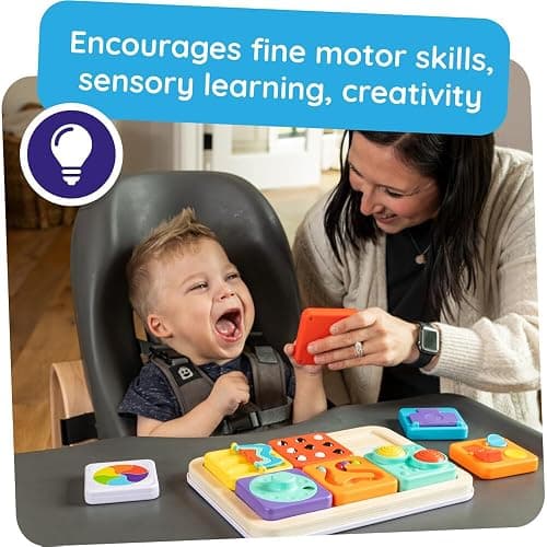Fat Brain Toys PlayTab Essentials, Modular Sensory Activity Board, Busy Board for Toddlers and Babies Ages 12 Months+ thumbnail 5