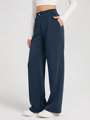 ODODOS Women's Modal Soft Wide Leg Pants with Pockets Adjustable Shockcord High Waist Casual Lounge Pants-27/29/31" Inseam thumbnail 3
