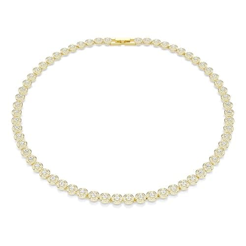 Swarovski Una Angelic necklace, Round cut, Small, White, Gold-tone plated - Image 1