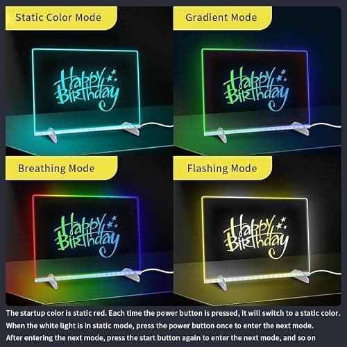 Lumiboard Led Drawing Board, 13.7"X10" 4 Modes &7 Colors Acrylic Dry Erase Boards with Light, Comes with Adapter, Hanging Chain, Stand, 7 Markers & Spray Bottle thumbnail 4