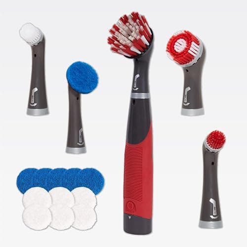 Rubbermaid Reveal Power Scrubber 18-Piece Kit, Cordless Electric Battery Powered Scrub Brush, Water Resistant, for Home/Kitchen/Bathroom/Grout/Tile/Shower/Tub - Image 1