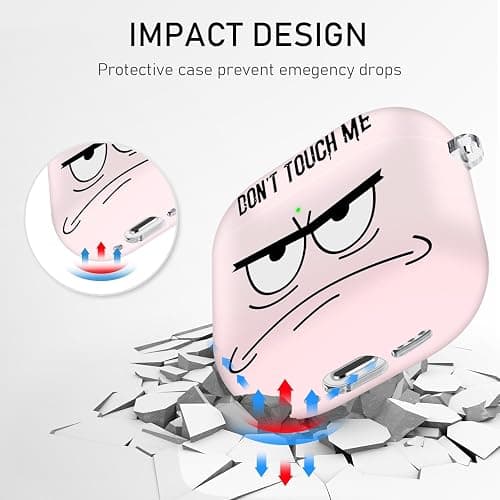 Youtec for Apple Airpods 4th Generation Case Covers(2024),Don't Touch Me for Airpods 4 Cover with Keychain/Lanyard Soft Cute Shockproof Cover for Women Men Compatible AirPods 4 Case,Pink thumbnail 2