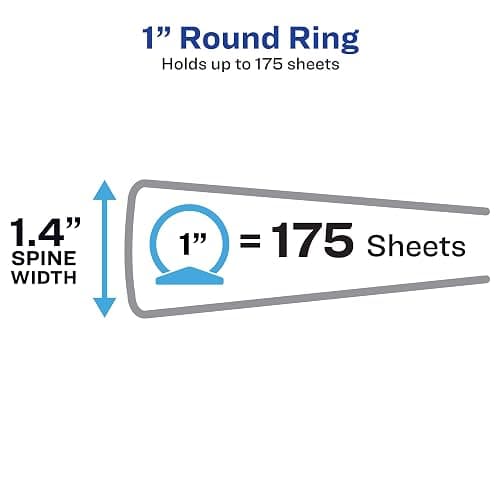 Avery 3 Ring Binder, 1 Inch Round Rings, Retro Collection, Flower Power (26802) thumbnail 4