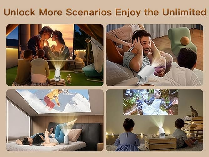 [Built-in Apps & 2026 Upgraded] WEMI Mini Portable Projector Mini Projecteur Portatif with WiFi 6 and Bluetooth 5.4 for Bedroom Smart Movie for iPhone Cell Phone Android OptiBarrel 500 thumbnail 14