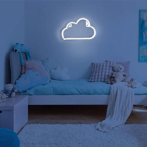 Cloud Neon Signs, LED Light for Wall Decor, Battery or USB Powered Sign Shaped Decoration Lights Bedroom Aesthetic Teen Girl Kid Room Christmas Birthday Wedding Party White thumbnail 7