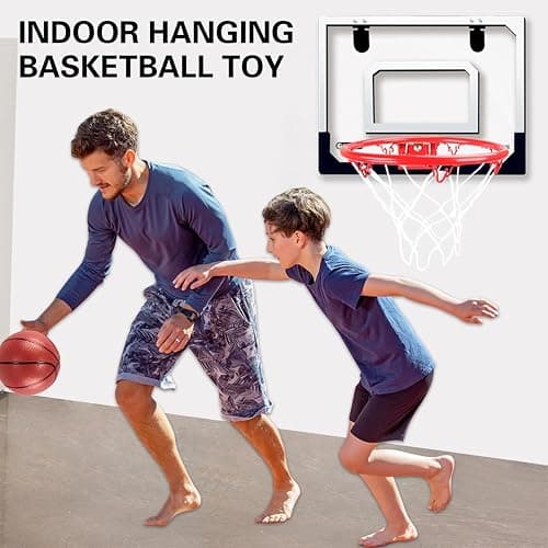 BOPEUY Panier de Basket Interieur, Mini Panier de Basket Enfant Interieur, Paniers de Baskets Mural avec 4 Ballons et Pompe à Air, pour Cadeau d'anniversaire Garcon Fille Ado Les 5 Ans et Plus Ans thumbnail 5