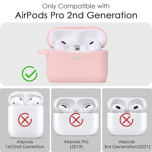 Case for Airpods Pro 1st 2nd Generation - VISOOM Airpods Pro 1/2 Cases Cover Women Silicone iPod Pro 2 Earbuds Wireless Charging Case Girl Bling Keychain for Apple Airpod Gen Pro 2 thumbnail 4