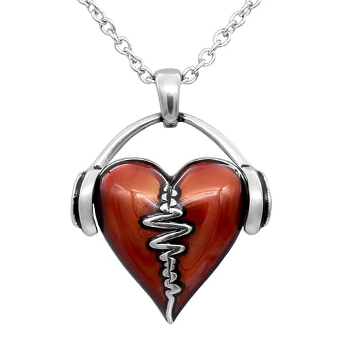 Controse HeartBeat Heart Necklace with Pendant (17" - 19" Adjustable Stainless Steel Chain) - Image 1