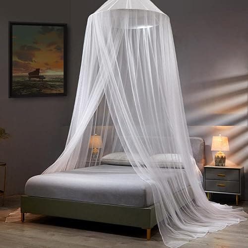 Mosquito Net Bed Canopy for Girls Dome Bed Curtains Tent Twin Queen Size | Mosquito Netting For Patio White Canopy Tent Mosquiteros Cameros Para Cuba Princess Bed Room Decor For Baby Crib Adults - Image 1