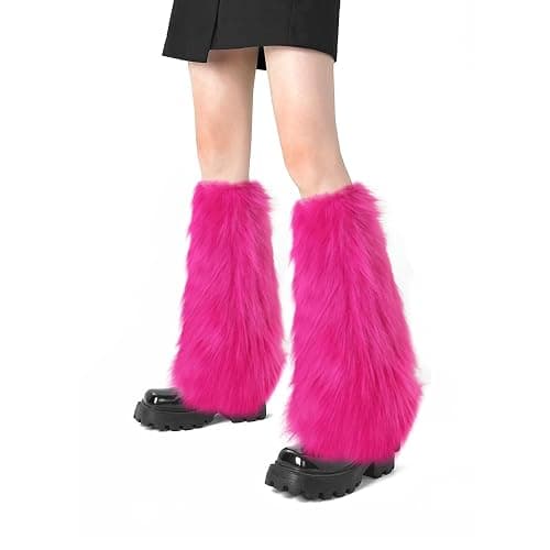 XEPST Faux Fur Fuzzy Leg Warmers Furry Boot Covers for Women, Warm Fuzzy Boot Cuff Boot Sleeves Leg Warmers for Party Costume - Image 1