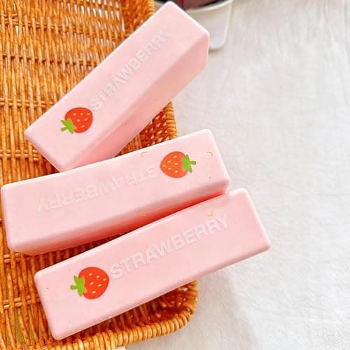 Balle Anti Stress Aliment Mignon Forme au Adulte Jouet Anti Stress en Mousse Compressible, pour soulager Stress, soulager l'anxiété, pâte de décompression Douce pour Adultes (bâton de Fraise) thumbnail 5