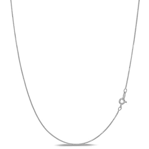 KEZEF 18K Gold Plated 925 Sterling Silver Box Chain Necklace for Women, 1mm Thin & Sturdy Italian Chain Necklace, Rose Gold & Silver Available, 15/16/18/20/22/24/30 Inch - Image 1