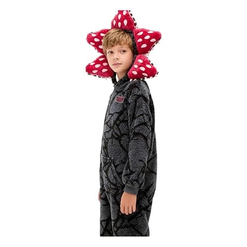 MRGIINRI D-Demogorgon Onesie for Kids, Boys Girls Fleece Jumpsuits One Piece Hooded Overalls S-Strangers Things Costume thumbnail 7
