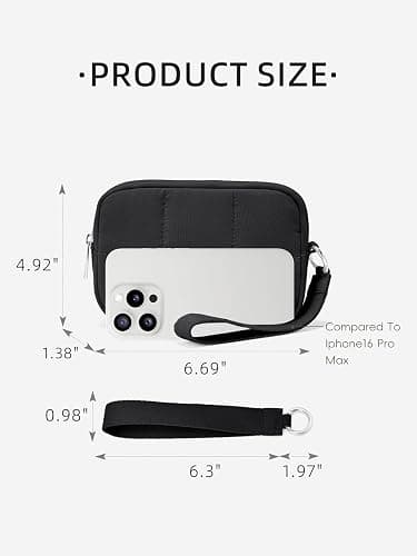 WESTBRONCO Puffer Wristlet Wallets for Women RFID Nylon Wallet with Zipper Quilted Purse for Travel Credit Card Holder Phone thumbnail 3