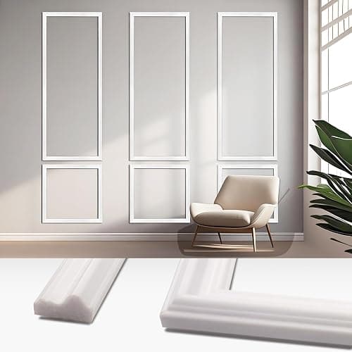 JZHLLA 30 Piece Peel & Stick Wall Molding Kit, Pre-Cut Wainscoting Panels with Self-Adhesive Trim, Easy Install Wall Decor for Office Home Bedroom Living Room - Image 1