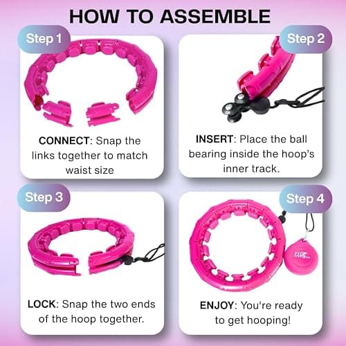 FIT ON FORM Infinity Weighted Hula Hoop for Adults Weight Loss, Smart Exercise Hola Circle Hoop for Women Abs Workout thumbnail 7