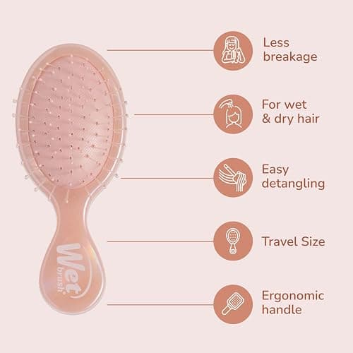 Wet Brush Original Detangler & Mini Duo Hair Brush Kit, Bronze (Iridescence Icon) - Ultra-Soft IntelliFlex Bristles - Detangling Brush Glides Through Tangles For All Hair Types (Wet Dry & Damaged) thumbnail 4
