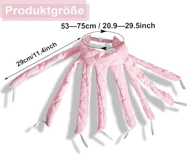 Heatless Curlers Headband, Octopus Hair Curler, Lockenwickler über Nacht Locken Ohne Hitze Für Lange Mittleres Haare, Seidenband Lockenwickler Weiches Stirnband Tools Für Damen Mädchen - Pink thumbnail 5