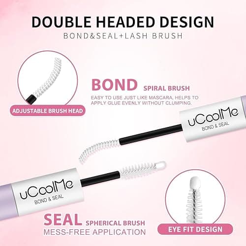uCoolMe Lash Bond and Seal Waterproof 10ML for Lash Clusters 144Hours SuperStrong Long-Lasting Non-Irritating Eyelash Glue for DIY at Home(White,10ML) thumbnail 5