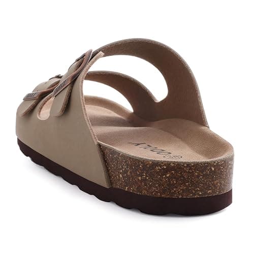 ODOLY Unisex Cork Footbed Slide Sandal, Arch Support Summer Outdoor Sandals with Adjustable Buckle for Women and Men thumbnail 5