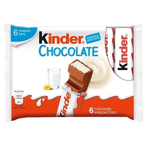 Kinder Chocolate Bulk Box - Fine Milk Chocolate Bars with Creamy Milky Filling - 20 Packs x 6 Bars (126g each) - Wholesale Case (120 Bars Total) thumbnail 5