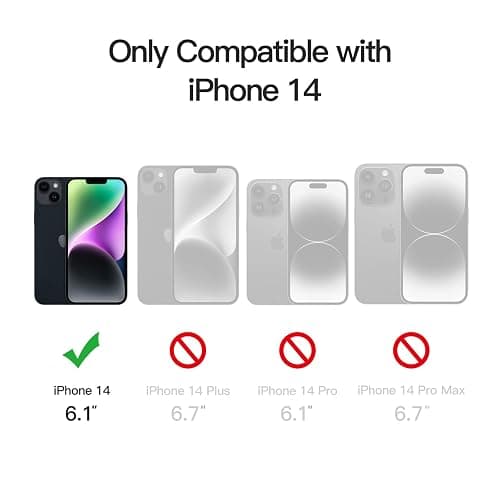 JETech Magnetic Case for iPhone 14 6.1-Inch Compatible with MagSafe, Translucent Matte Back Slim Shockproof Phone Cover (Black) thumbnail 2