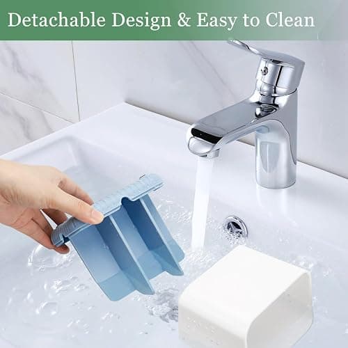 PARKMANI Toothbrush Holders for Bathrooms, Kids Electric Toothbrush and Toothpaste Holder, 4 Slots Tooth Brushing Holder for Bathroom Organizer Countertop, Bathroom Accessories (Blue) thumbnail 4