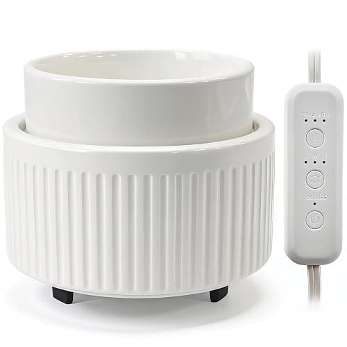 VICTORIA AROMA Ceramic Wax Warmer with Timer, Candle Wax Melter & Wax Burner for Scented Wax Melts, Electric Fragrance Wax Melt Warmer for Home Office Decor Ideal Gift（White） - Image 1