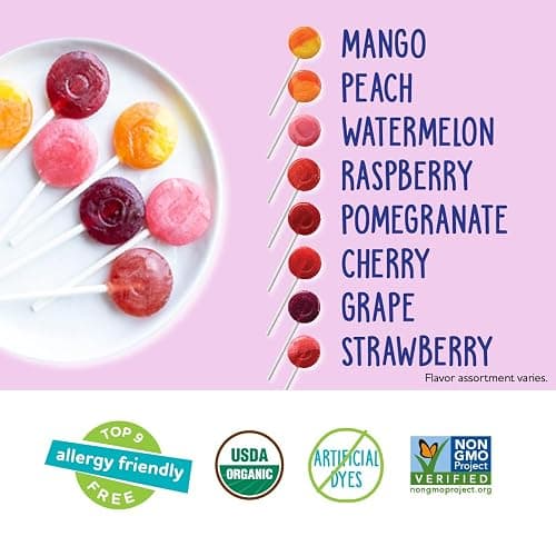 YumEarth Organic Vitamin C Pops Variety Pack, 40 Fruit Flavored Favorites Lollipops, Allergy Friendly, Gluten Free, Non-GMO, Vegan, No Artificial Dyes thumbnail 4