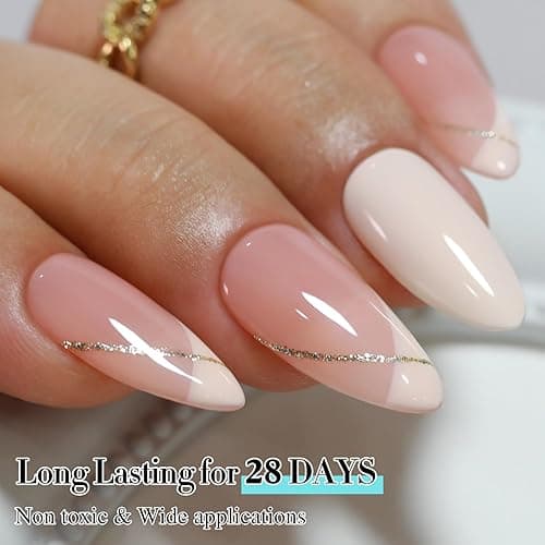 Double Rhythm 15ML Gel Nail Polish Pure Sheer Same Color Same Bottle Soak Off Gel Polish Art Manicure Salon DIY at Home for Women (Beige Pink-A1393) thumbnail 6