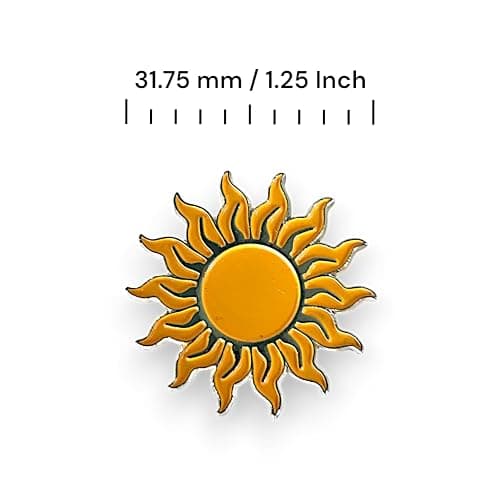1.25" Sun Soft Enamel Pin – Sun Lapel Pins Brooches for Backpacks, Jackets, Hats, Clothes, Bags, Teens, Girls, Boys, Women – Pinback Buttons & Charms thumbnail 3