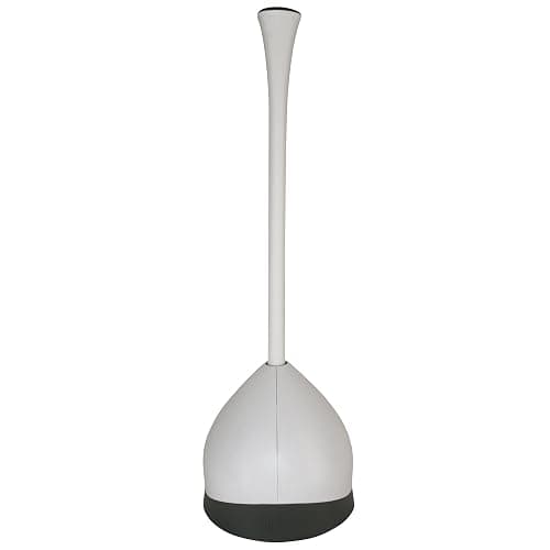 Clorox Toilet Plunger with Hideaway Holder Caddy Heavy-Duty Compact Design with Non-Skid Rubber Base for Bathroom Convenient Storage Toilet Unclogger, 6.5x19.5-Inch, White thumbnail 11