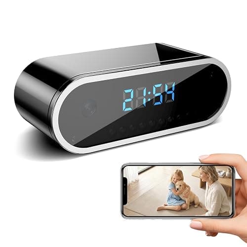 XSHGZ Wireless WiFi Indoor Security Camera with Clock for Home with App Control, Motion Detection, 150° Outdoor Camera with Night Vision & Loop Recording for Office/Shop/Pet/Garage,User-Friendly - Image 1