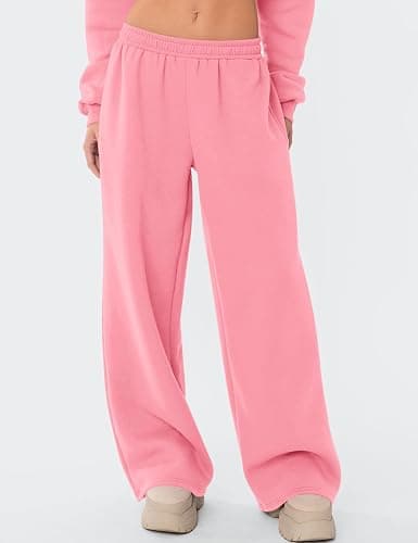 LOMON Wide Leg Sweatpants Women Fleece Sweat Pants Fall Spring Clothes 2026 Teen Girl Baggy Jogger Sweatpant with Pockets thumbnail 2