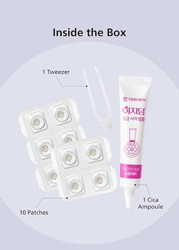 DWEasyDerm Quick Calming Magnesium Patches(20 patches) with Cica Ampoule - Intensive Care, Pimple patches, Hydrocolloid Band, Zits Spot care Overnight Home Care 2-8 hours, New boxs types thumbnail 9