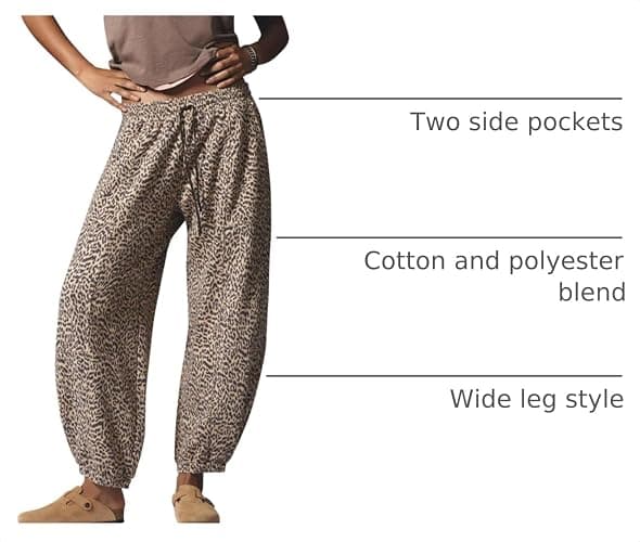 Sujama Barrel Sweatpants Women Leopard Pants 2025 Casual Baggy Cheetah Print Trousers with Pockets thumbnail 4