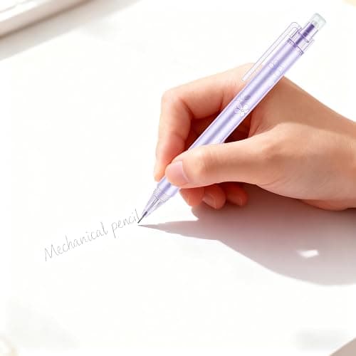 Mangpung 6Pcs Cute Purple Cherry Blossom Mechanical Pencils 0.5mm&0.7mm Mechanical Pencil Kawaii Pencils School Pencil for Students Women Office School Suppies thumbnail 7