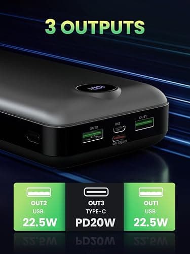 Power Bank Fast Charging 50000mAh 22.5W Portable Charger USB C Quick Charge with 3 Outputs & 2 Inputs LED Display Huge Capacity External Battery Pack for iPhone, Samsung, iPad etc thumbnail 4