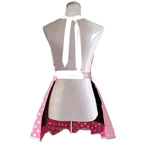 Hyzrz Lovely Sweetheart Retro Kitchen Aprons Woman Girl Cotton Polka Dot Cooking Salon Dress Pinafore Vintage Apron Mothers Gift (Lilac) thumbnail 3