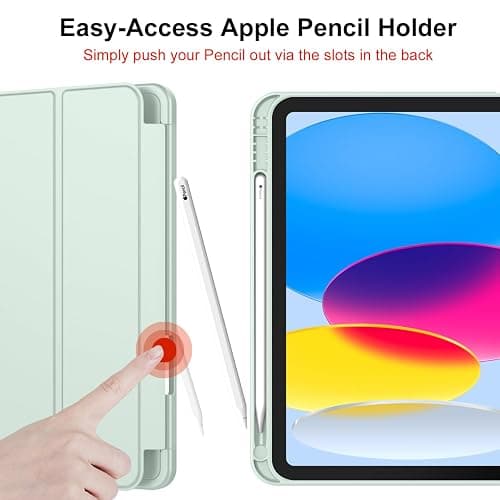 iMieet iPad (A16) Case 11th Gen/iPad 10th Generation Case [11-Inch 2025/10.9 Inch 2022] with Pencil Holder, Trifold Stand Smart Cover with Soft TPU Back,Auto Wake/Sleep(Light Green) thumbnail 5