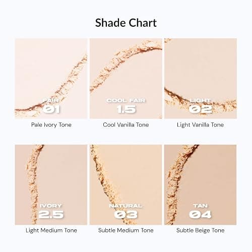 ABOUT TONE Blur Powder Pact 0.32oz - Pressed Powder Compact with Mirror and Puff Makeup Setting Finishing Blurring Natural Translucent Lightweight Face Sebum Oil Control Vegan Formula (2.5 IVORY) thumbnail 5