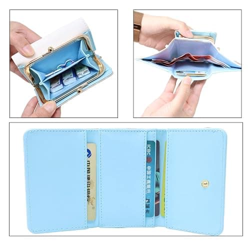 Honbay Fashion Cute Cartoon Wallet, Small Wallet, Women Ladies Short Wallet, PU Leather Tri-fold Wallet, Money Bag, Coin Cash Cards Pouch Purse, Kiss Lock Change Purse Clutch Purse thumbnail 5