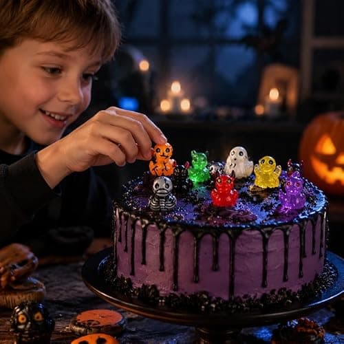 Halloween Mini Resin Ducks Glow in the Dark Novelty Halloween Party, 50 | Cute Small Little Duckies Statues Bulk Set for Office Desk Tiered Tray Decor Halloween Party Supplies Decoration thumbnail 4