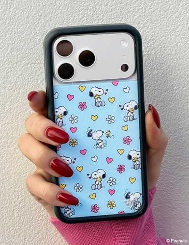 Wildflower Cases - Compatible with iPhone 13/14 | Protective Bumper, 6.5ft Drop Test Certified, Women Owned Small Business | Snoopy Blue Yellow Heart Flower Trendy | Mad Happy x Peanuts thumbnail 4