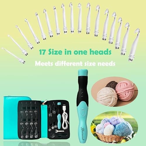 Yarniss Lighted Crochet Hooks Set 2.5mm~14.0mm, 17 Sizes Light Up Crochet Hooks with Case thumbnail 2